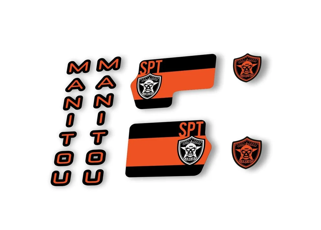Manitou Circus Sport 2020 Fork Suspension Decal Kit Sticker Set Orange - 1