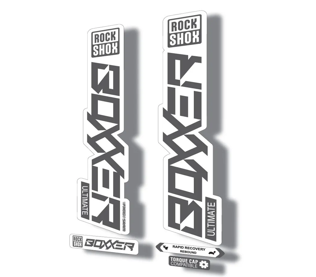 Rock Shox BOXXER 2020 ULTIMATE Mountain Bike Cycling Decal Adhesive White Gray - 1