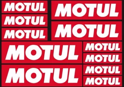 Motul Oil Decals Stickers Graphic Set Motorcycle Vinyl Adhesive 11 Pcs Red - 1