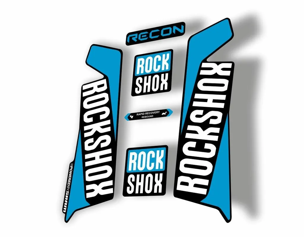 Rock Shox RECON 2016-17 Mountain Bike Cycling Decal Kit Sticker Adhesive Blue - 1