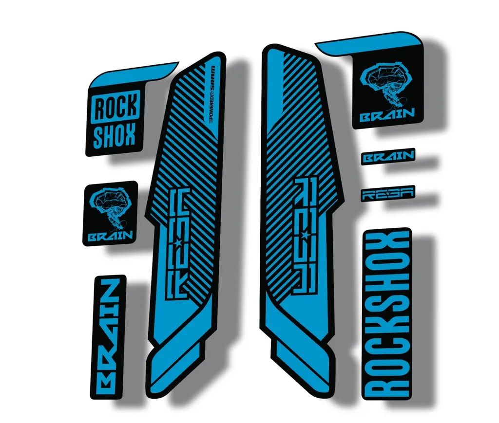 Rock Shox REBA 2014 Brain Fork Decal Mountain Bike Cycling Sticker Adhesive Blue - 1