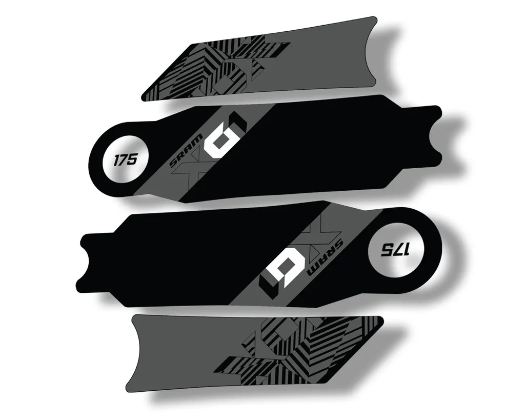Crank Set Stickers Decals MTB Sram X01 Eagle 2018 Bicycle 2Pcs Adhesive Gray - 1