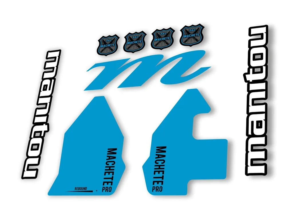 Manitou Machette 100 Pro 2020 Fork Suspension Decal Kit Sticker Blue - 1