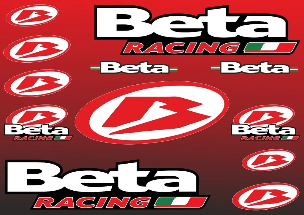Beta Decals Sticker Motorcycle Vinyl Graphics Kit Logo Adhesive Aufkleber 12 Pcs - 1