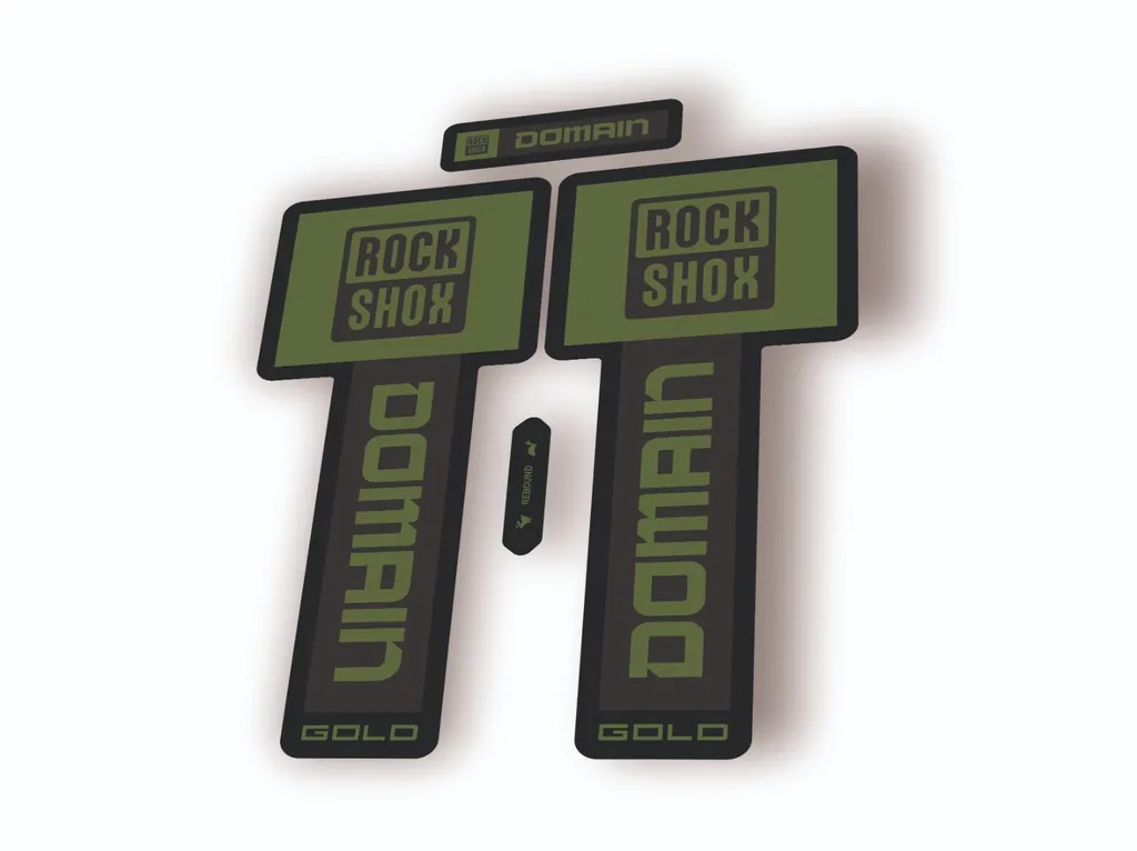Rock Shox Domain Gold 2025 Fork Decal Mountain Bike Cycling Sticker Olive - 1