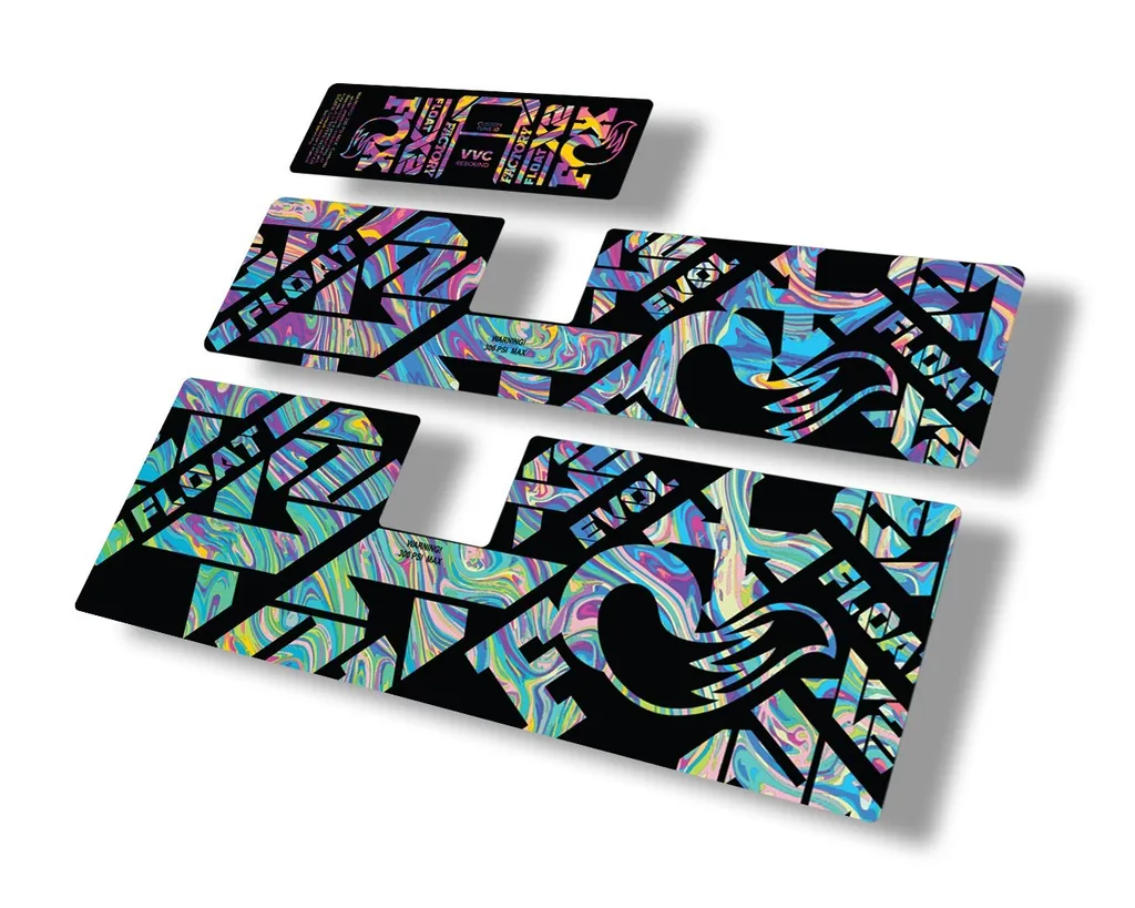 FOX Float X2 2021 Rear Shock Suspension Sticker Decal Full Set Oil Slick 1 - 1