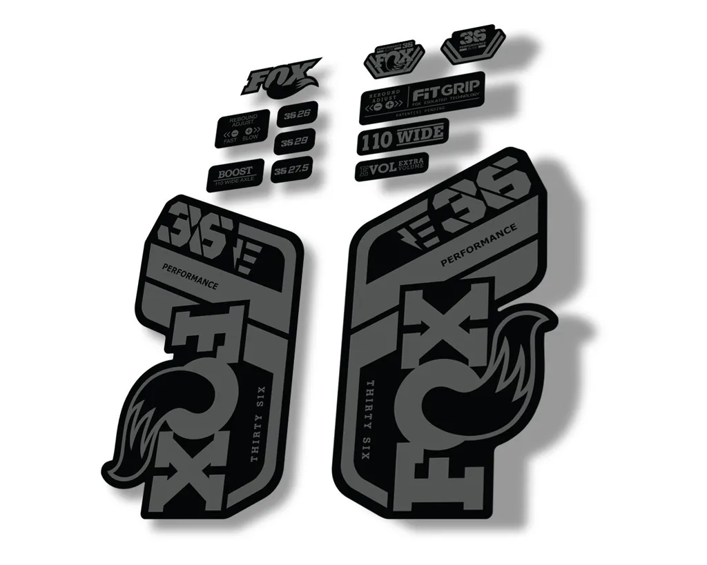 FOX 36 Performance E Bike 2021 Forks Suspension Factory Decal Sticker Gray - 1
