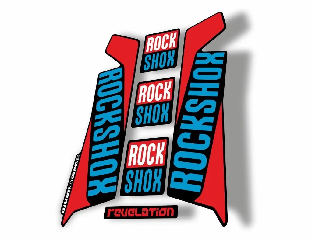 Rock Shox REVELATION 2016 Mountain Bike Cycling Decal Kit Sticker Blue Red - 1