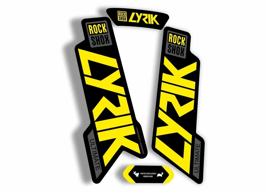 Rock Shox Lyrik Ultimate 2020 Fork Decal Bike Cycling Sticker Yellow Gray - 1