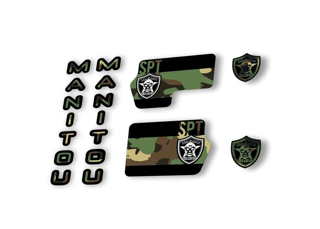 Manitou Circus Sport 2020 Fork Suspension Decal Kit Sticker Set Camo - 1