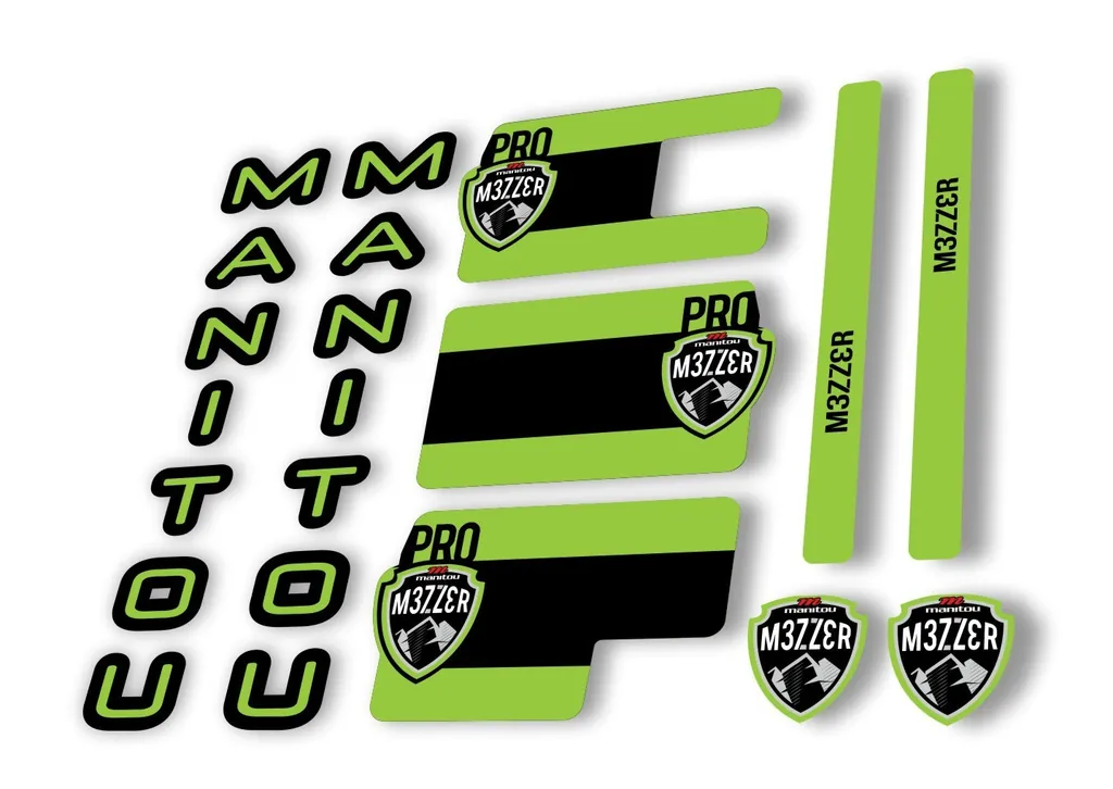 Manitou Mezzer Pro 2020 Fork Suspension Decal Kit Sticker Set Green - 1