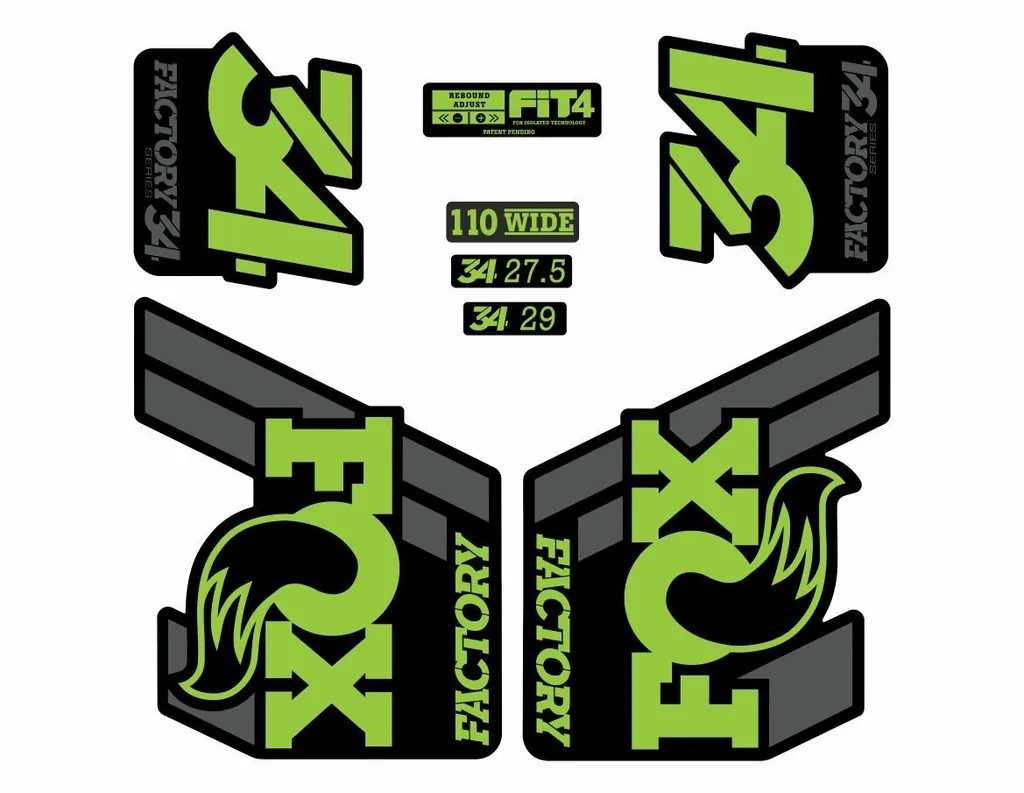 FOX 34 Float 2018-19 Forks Suspension Factory Decal Sticker Adhesive Green Gray - 1