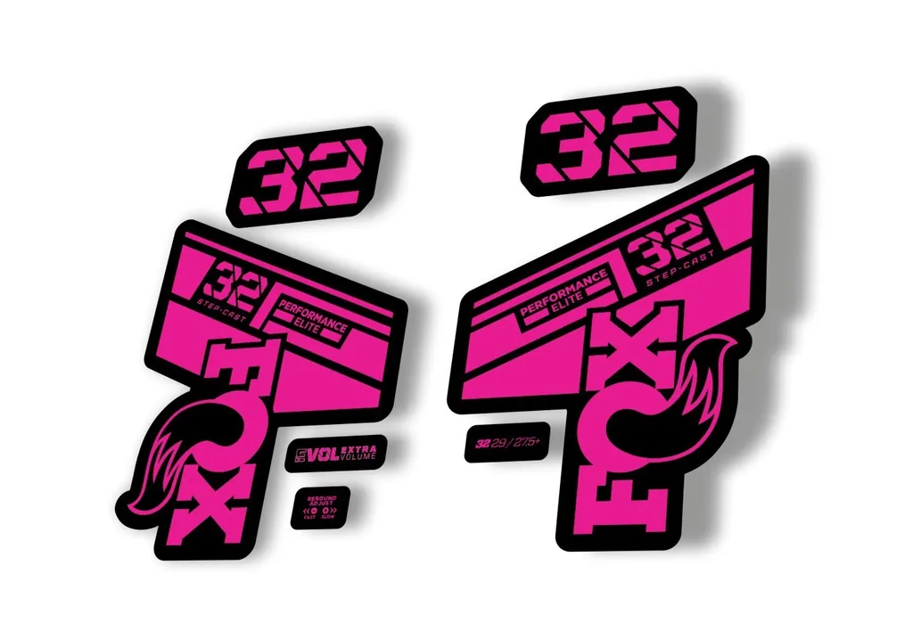 FOX 32 Step Cast Elite 2021 Factory Fork Decals Suspension Sticker Pink - 1