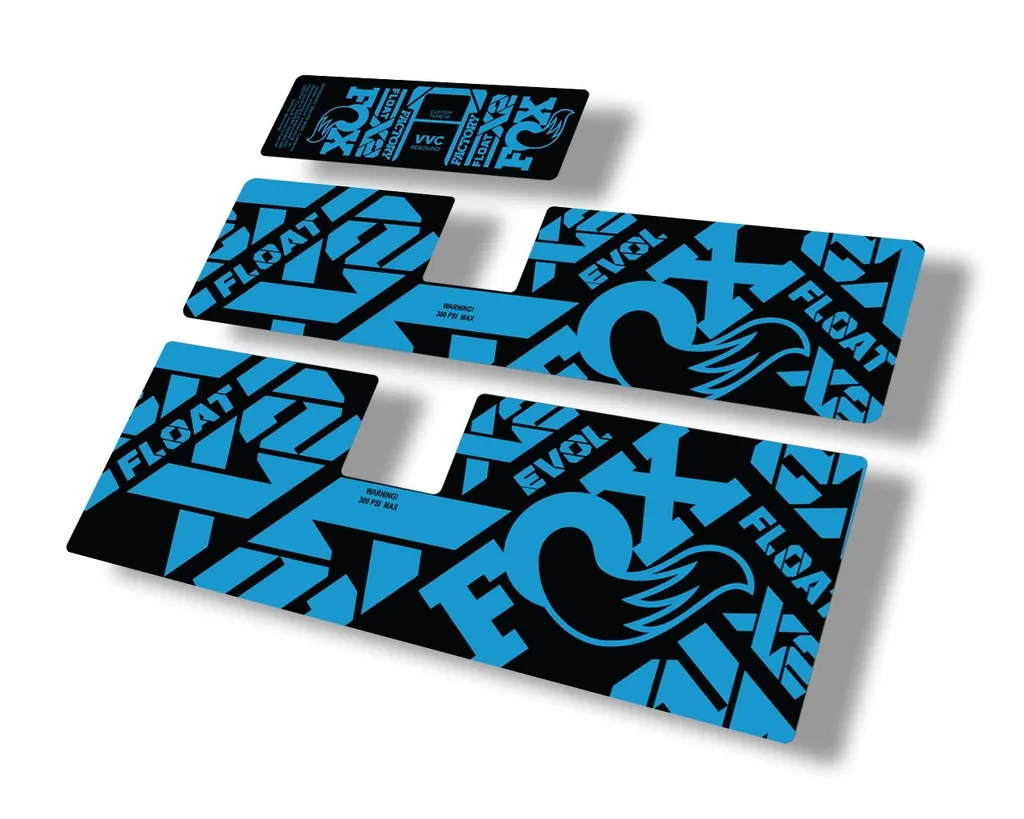 FOX Float X2 2021 Rear Shock Suspension Sticker Factory Decal Full Set Blue - 1