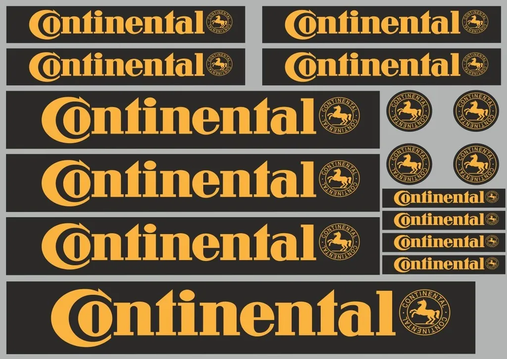 CONTINENTAL Decals Quality Stickers Vinyl Graphic Set Logo Adhesive Kit 16 Pcs - 1