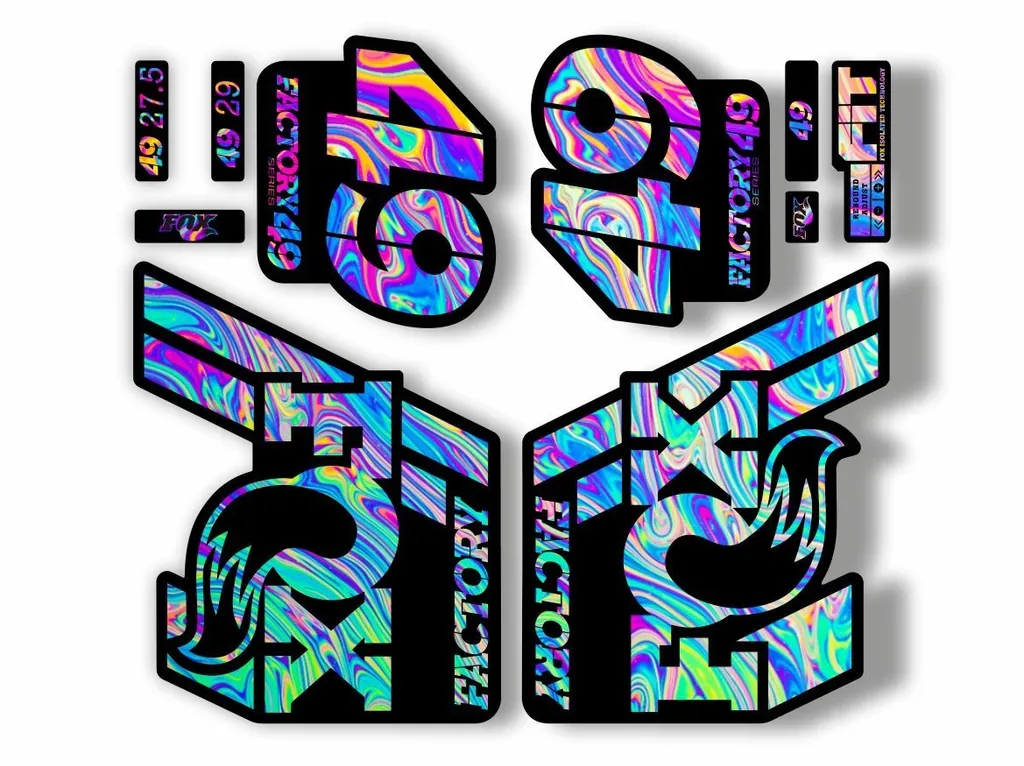 FOX 49 Float 2018-19 Forks Suspension Factory Decal Sticker Adhesive Oil Slick 1 - 1