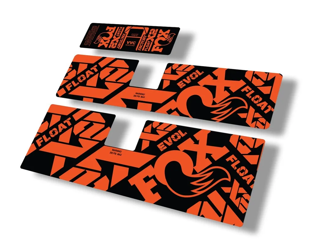 FOX Float X2 2021 Rear Shock Suspension Sticker Factory Decal Full Set Orange - 1