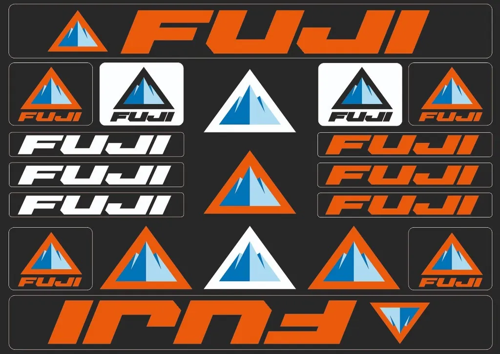 Bicycle Vinyl Frame Stickers – Compatible with FUJI Bikes – Orange - 1