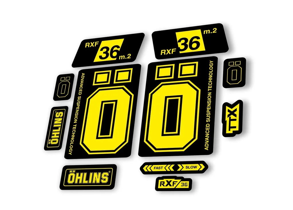 Ohlins RXF 36 M.2 2022 Fork Decal Mountain Bike Cycling Sticker Adhesive Yellow - 1