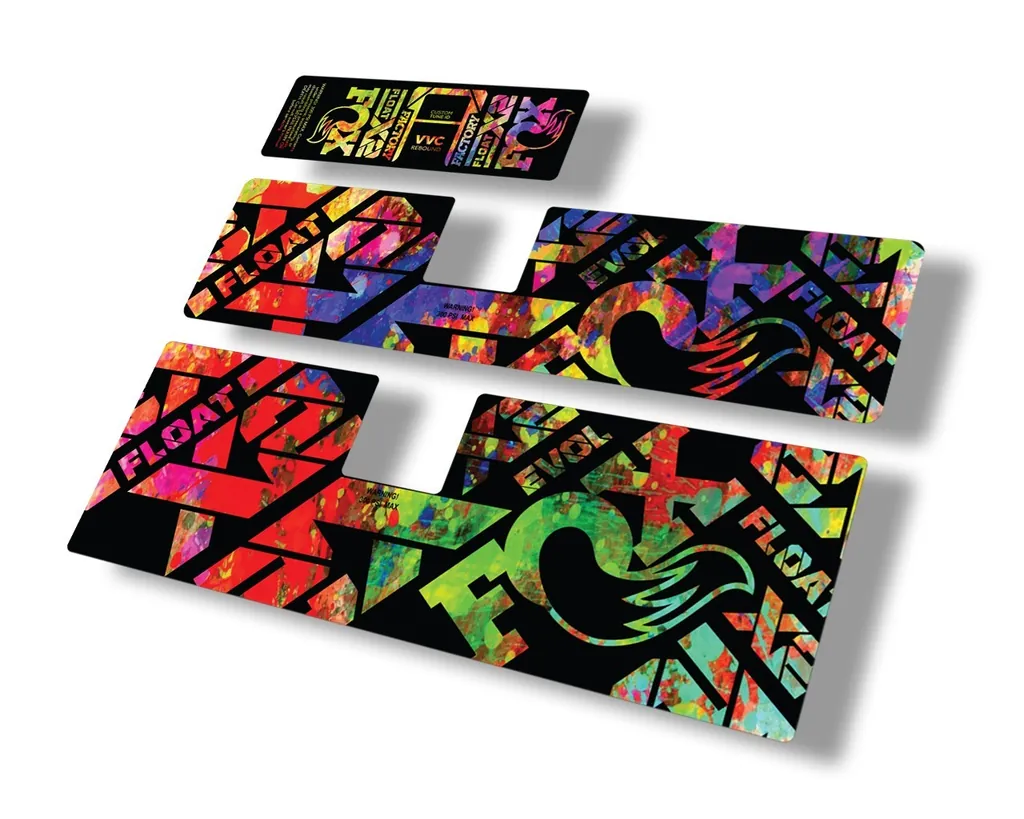 FOX Float X2 2021 Rear Shock Suspension Sticker Decal Full Set Oil Slick - 1