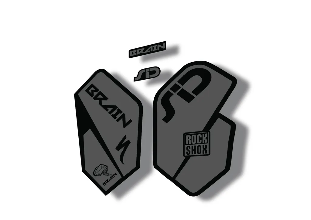 Rock Shox SID Brain 2012 Mountain Bike Cycling Decal Sticker Adhesive Gray - 1