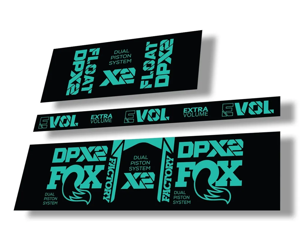 FOX Float DPX2 2021 Factory Rear Shock Suspension Sticker Decal Kit Dolphin - 1