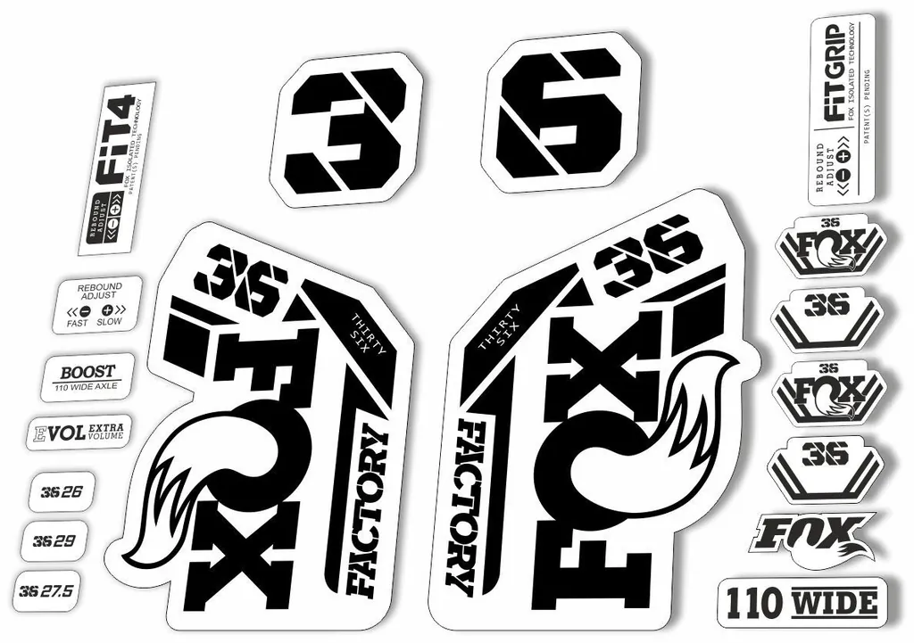 FOX 36 Factory 2021 Federgabel Aufkleber Set MTB Schwarz - 1
