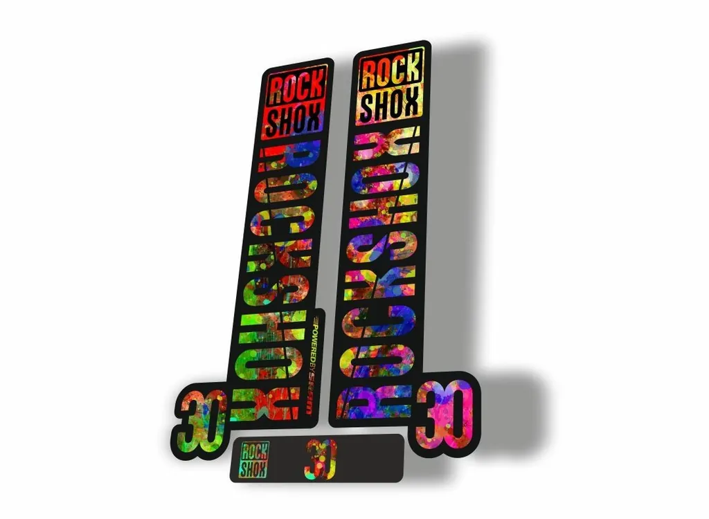 Rock Shox 30 2018 Fork Decal Mountain Bike Cycling Sticker Adhesive Oil Slick - 1
