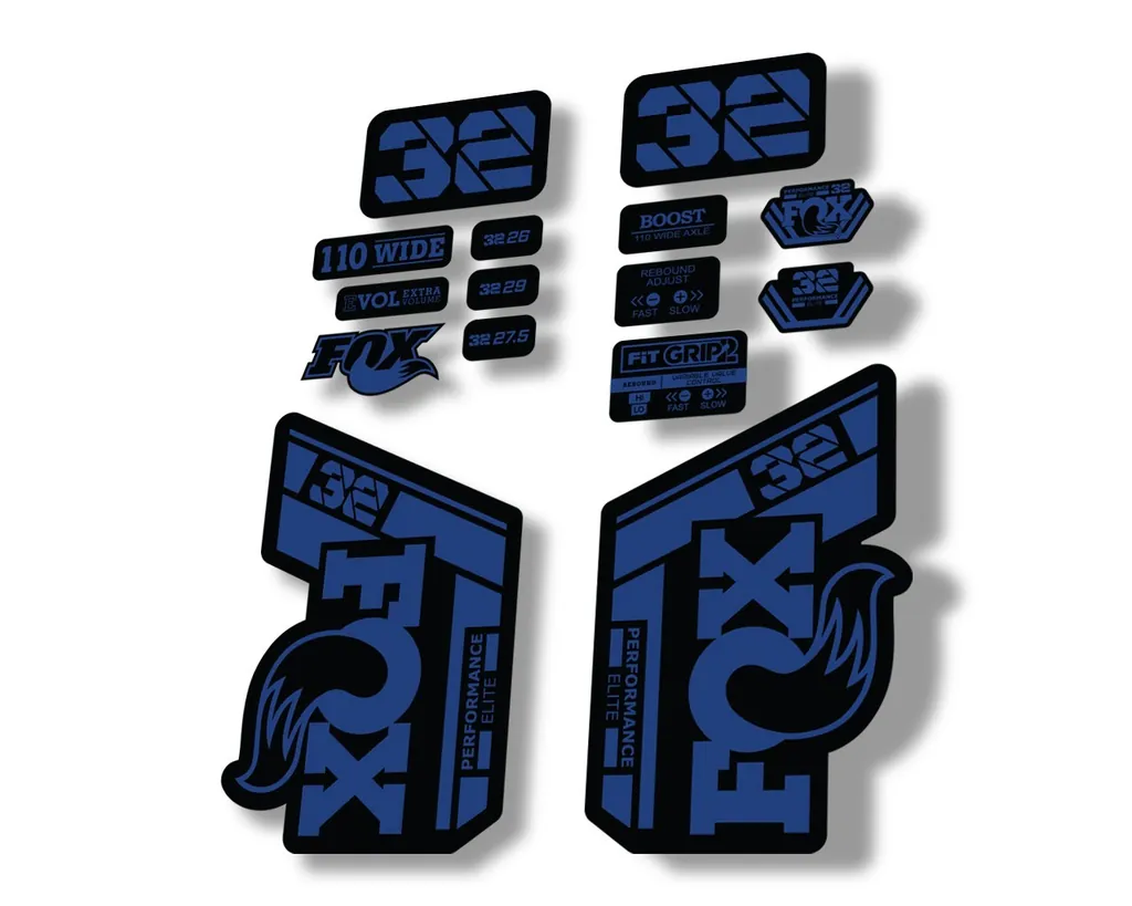 FOX 32 Performance Elite 2021 Factory Fork Decals Suspension Sticker Dark Blue - 1