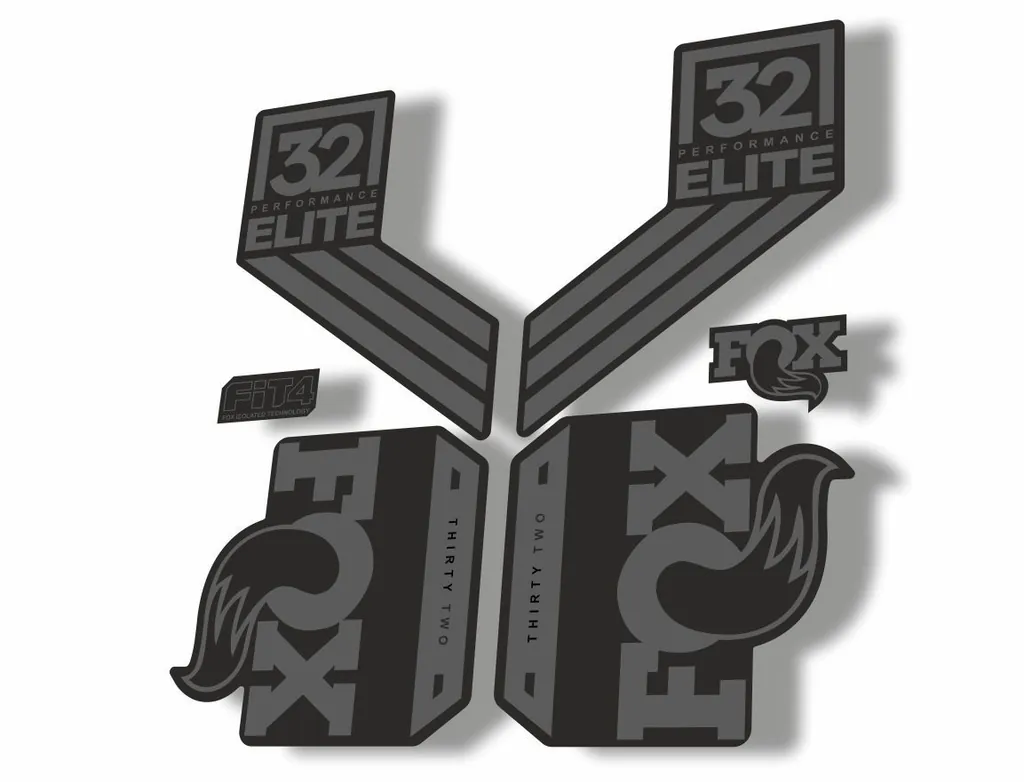 FOX 32 Elite Performance 2017-18 Fork Suspension Factory Decal Stickers Gray - 1