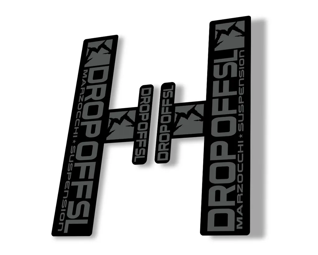 Marzocchi Drop Off SL Suspension Sticker Decal Kit Adhesive Gray - 1