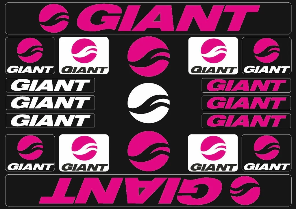 Bicycle Vinyl Frame Stickers – Compatible with GIANT Bikes – Pink - 1