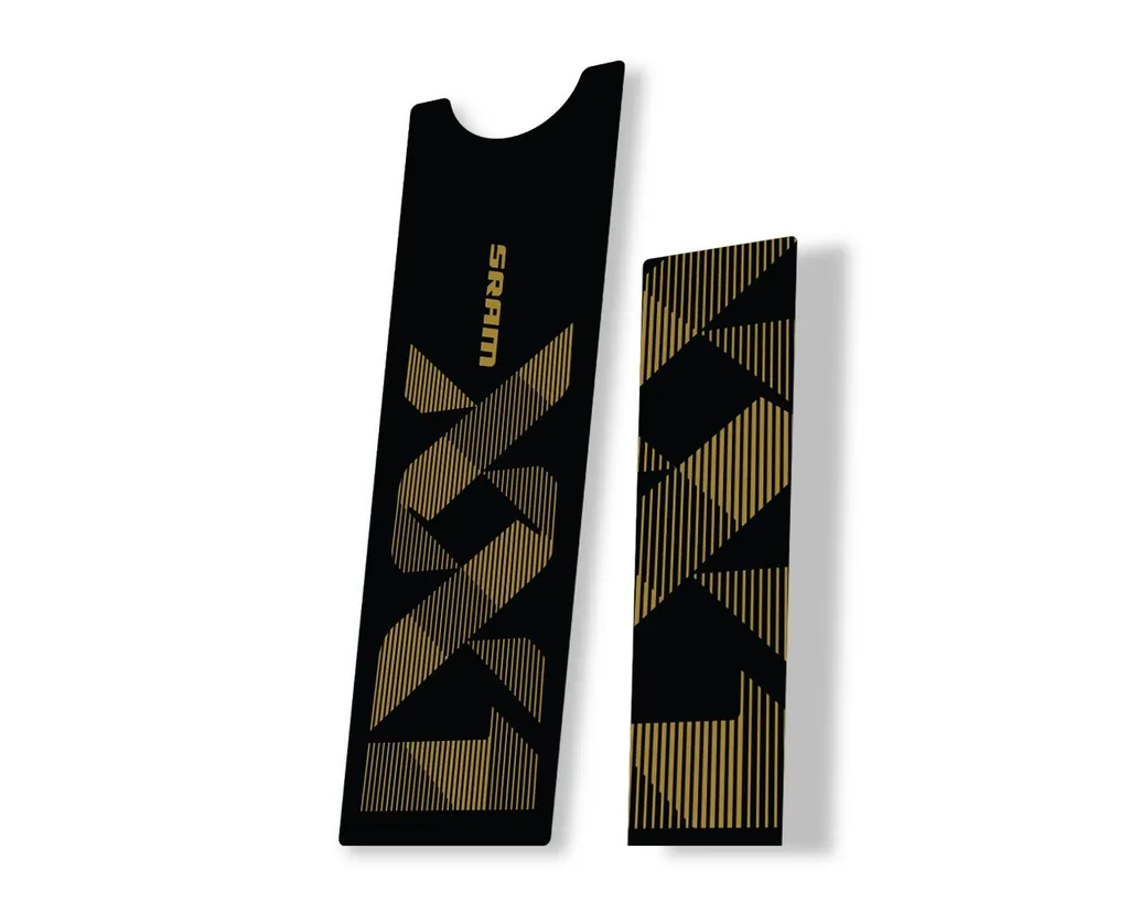 Crank Set Stickers Decals MTB Sram XX1 Eagle Dub 2018 Bicycle 2Pcs Gold - 1