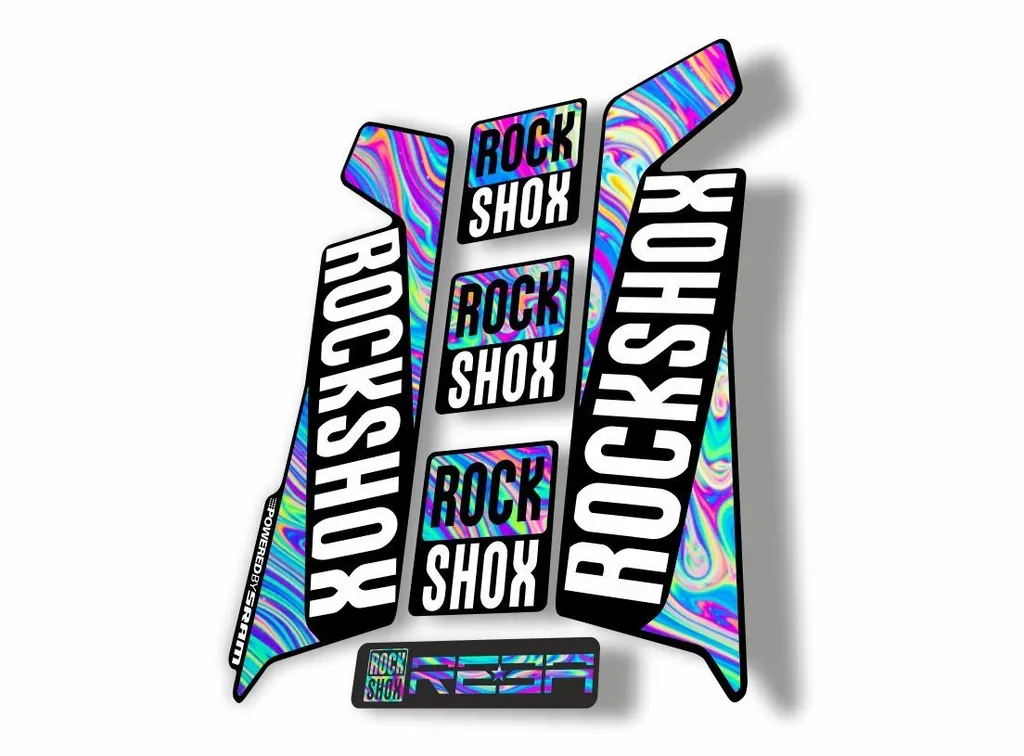 Rock Shox REBA 2016 Fork Decal Mountain Bike Cycling Sticker Adhesive Oil Slick1 - 1