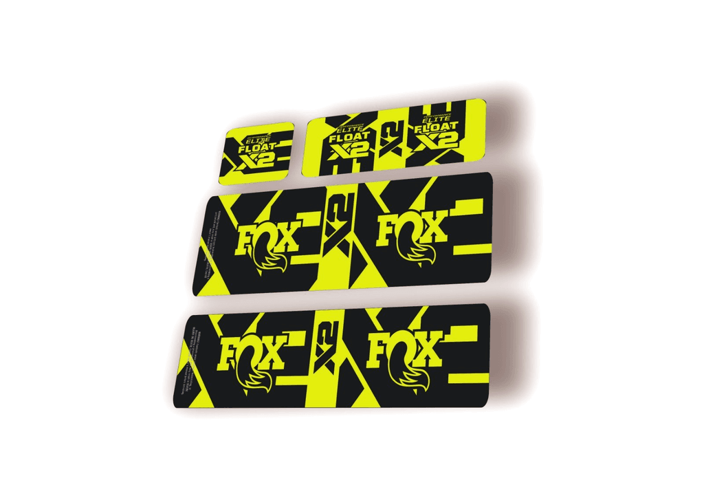 FOX Float X2 Elite 2026 Rear Shock Decal Sticker Kit Adhesive Lime Green - 1