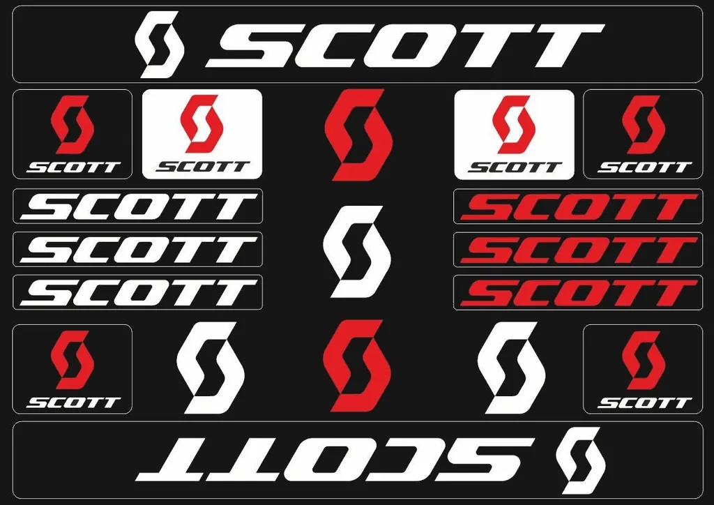 Bicycle Vinyl Stickers – Compatible with Scott Bikes – Red - 1
