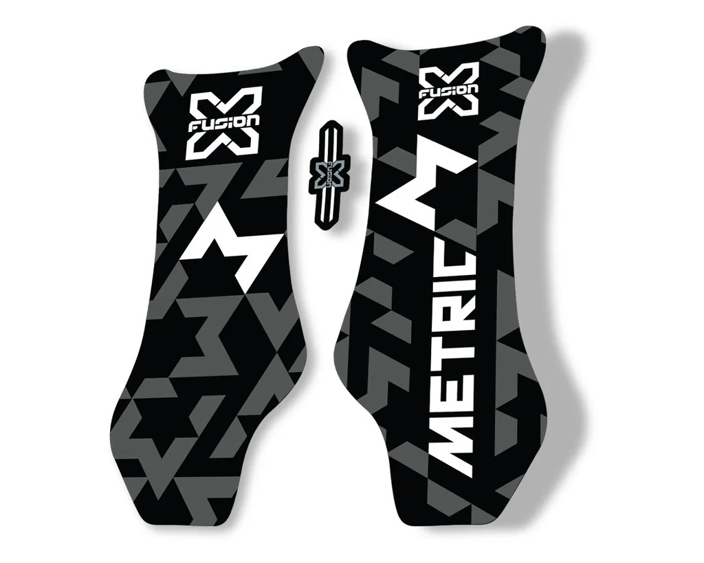 X Fusion Metric 2018 Front Shock Suspension Sticker Factory Decal White - 1