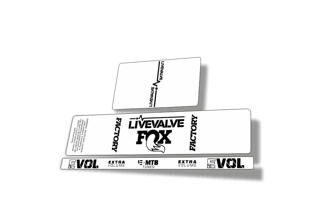 Fox 2022 Live Valve MTB Rear Shock Suspension Sticker Decal Black - 1