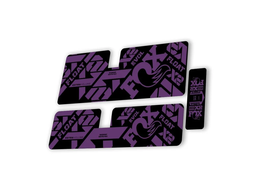 FOX X2 Performance Elite 2021 Rear Shock Suspension Sticker Decal Kit Purple - 1