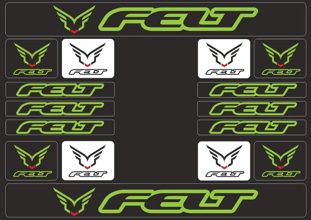 Bicycle Vinyl Frame Stickers – Compatible with FELT Bikes Green 16 Pcs - 1