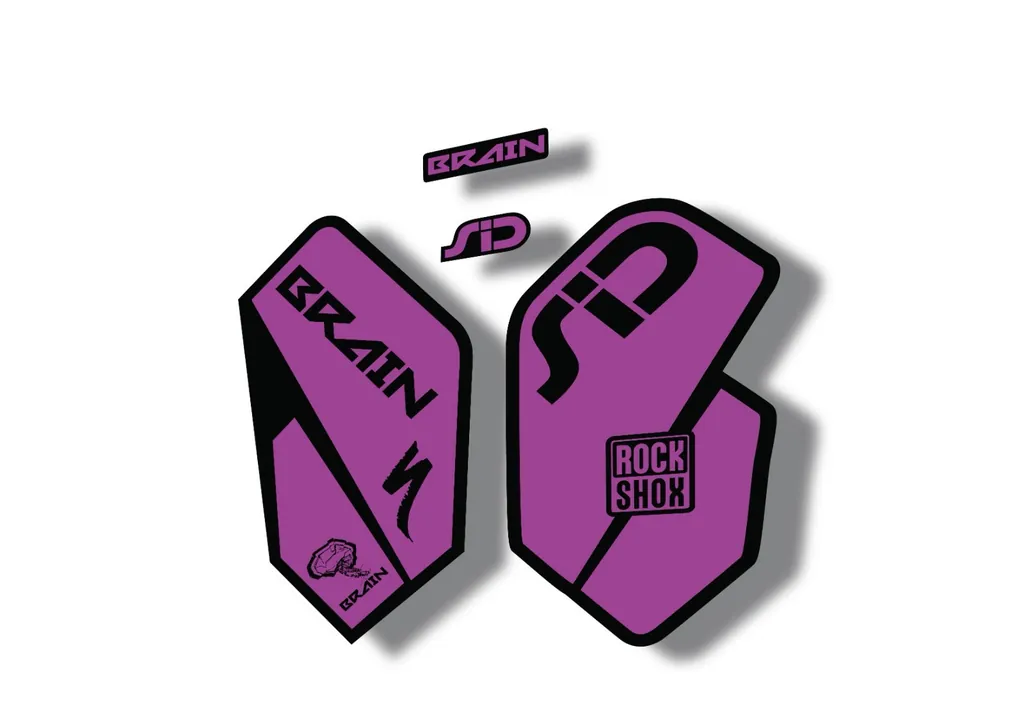 Rock Shox SID Brain 2012 Mountain Bike Cycling Decal Sticker Adhesive Purple - 1