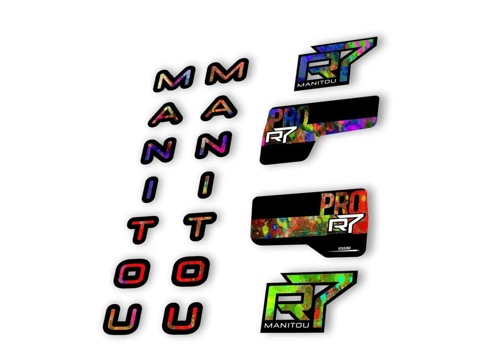 Manitou R7 Pro 2020 Fork Suspension Decal Kit Sticker Set Oil Slick - 1