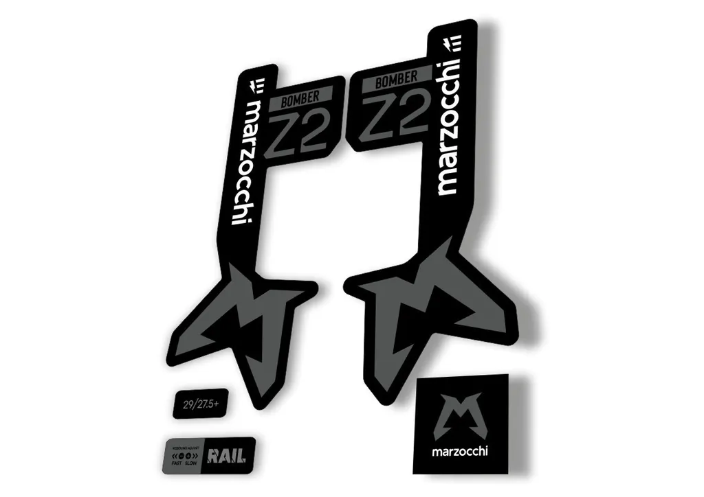 Marzocchi Bomber Z2 Eoptimized 2025 Fork Suspension Sticker Decal Kit Gray - 1
