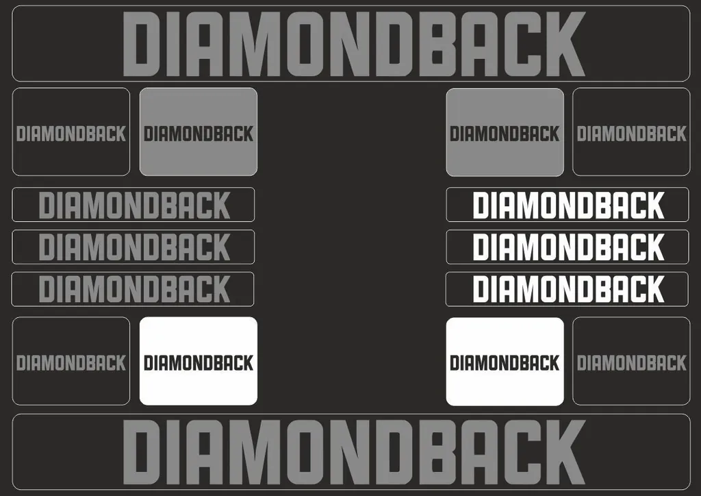 Bicycle Vinyl Frame Stickers – Compatible with DIAMONDBACK Bikes – Gray - 1