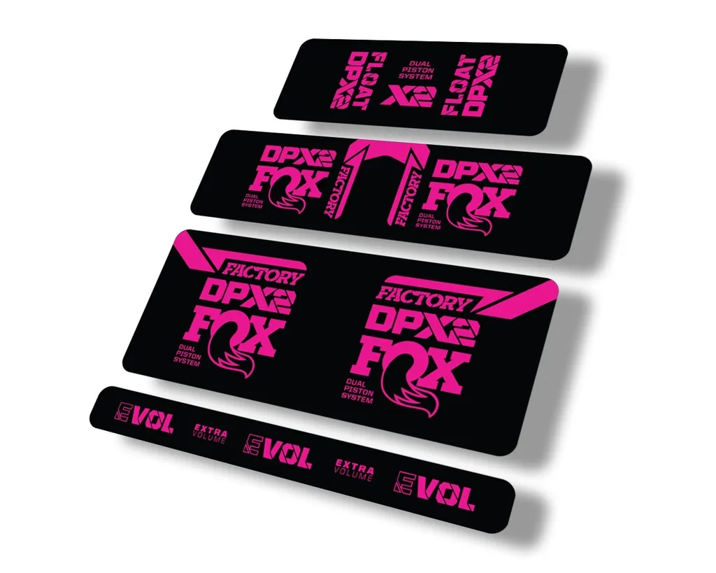 FOX Float DPX2 2021 Rear Shock Suspension Sticker Factory Decal Full Set Pink - 1