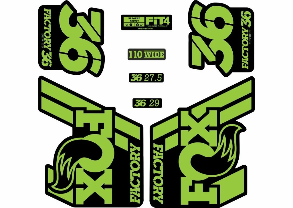 FOX 36 Float 2018-19 Forks Suspension Factory Decals Stickers Adhesive Green - 1