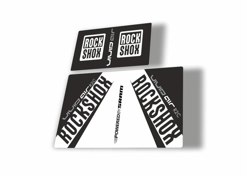 Rock Shox Vivid Air R2C 2017 Rear Shock MTB Decal Sticker Adhesive White - 1