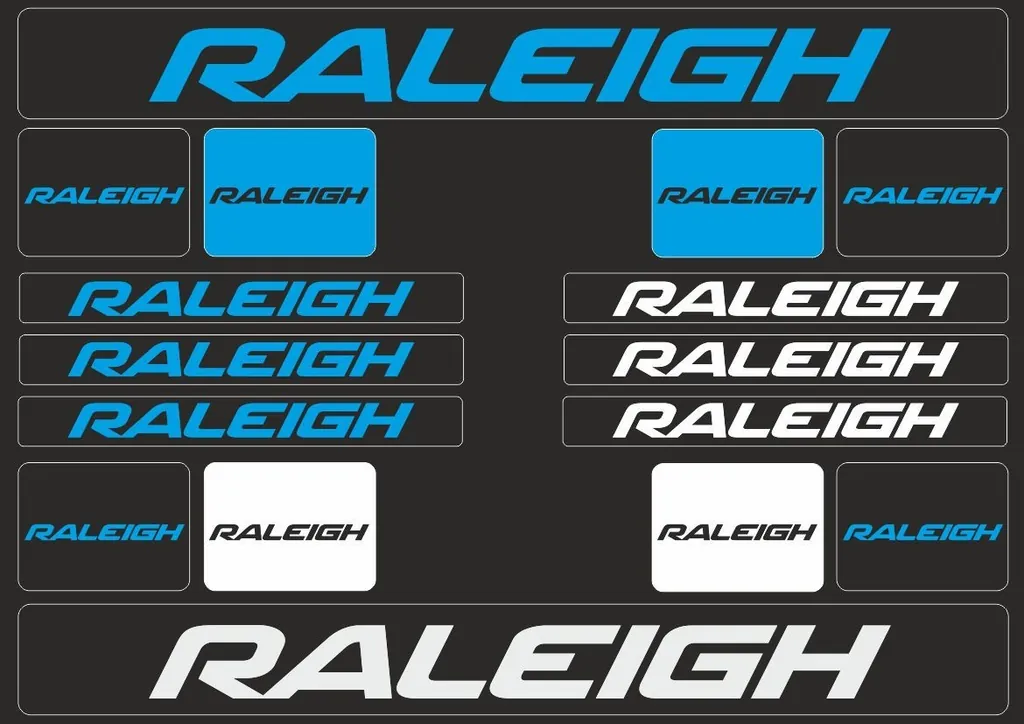 Bicycle Vinyl Stickers – Compatible with RALEIGH Mountain Bikes – Blue - 1