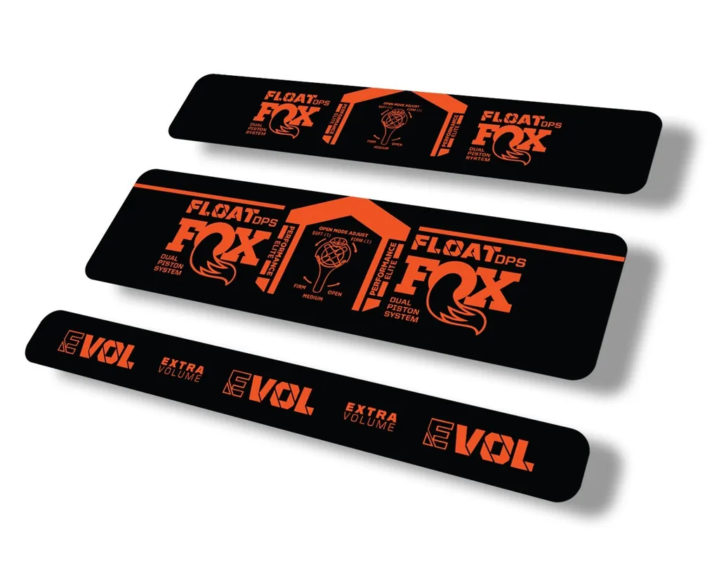 FOX Float DPS 2021 Performance Elite Rear Shock Suspension Sticker Decal Orange - 1