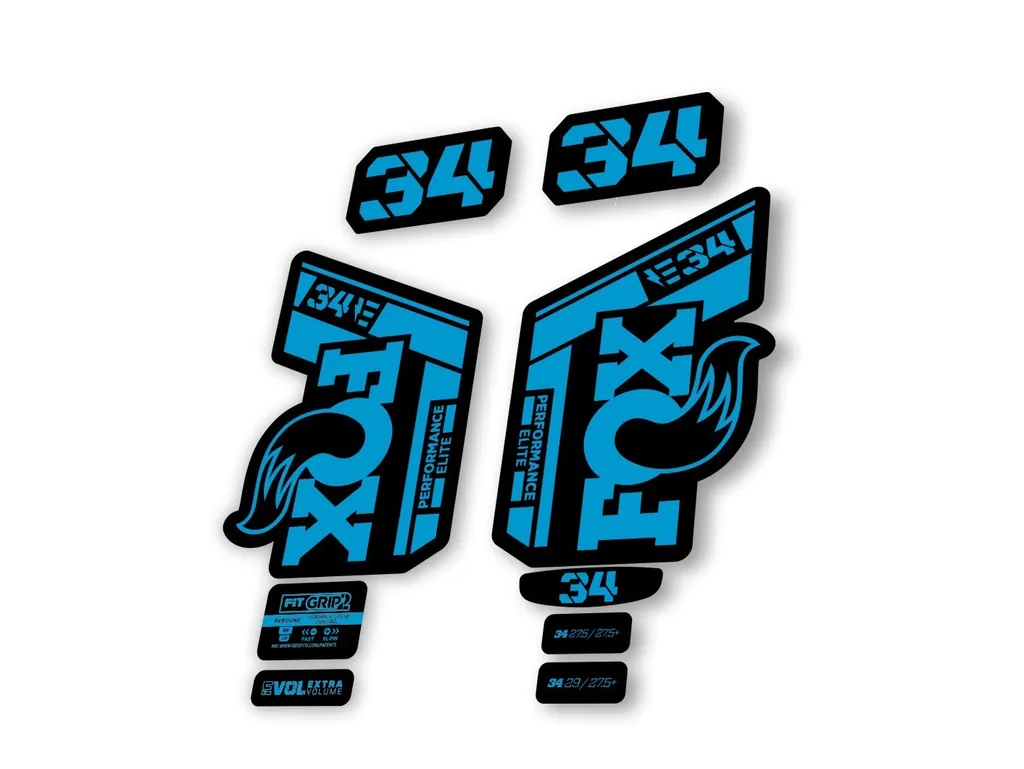 Fox 34 2022 Performance Elite E Bike Fork Decals Suspension Sticker Blue - 1